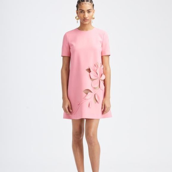 *$2190 NEW OSCAR DE LA RENTA CARNATION PINK FLOWER CUT OUT DAY DRESS US 2 - Picture 6 of 7